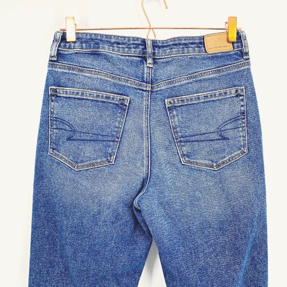 AEO Distressed Stretch Mom Jean Sz 8L - Picture 6 of 9